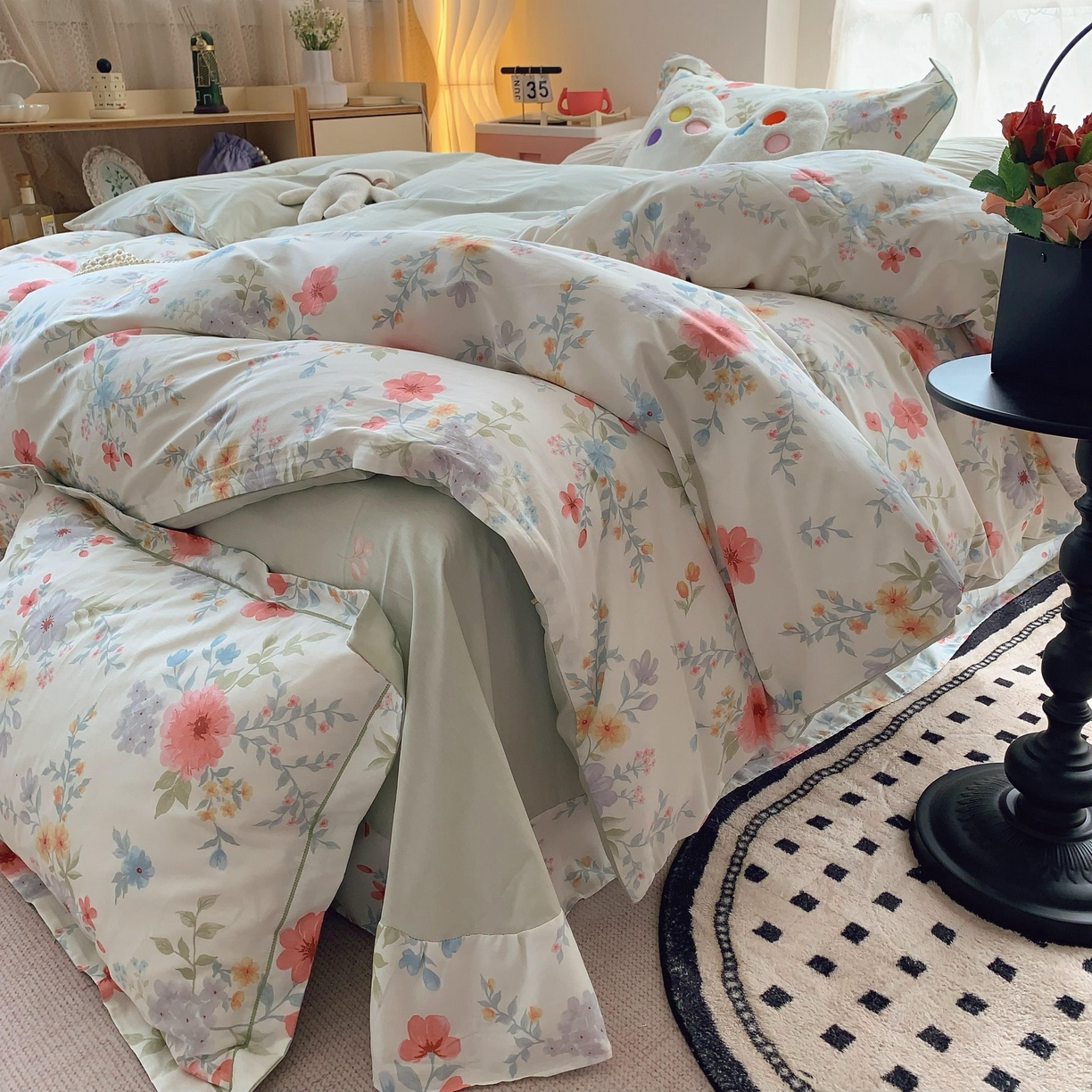 91家纺网 家纺一手货源 找家纺 莱豫家纺 2025新款全棉纯棉四件套 迦蓝