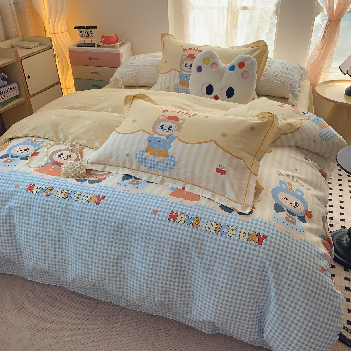 91家纺网 家纺一手货源 找家纺 莱豫家纺 2025新款全棉纯棉四件套 布布宝贝