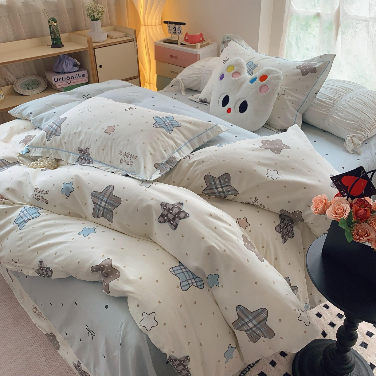 91家纺网 家纺一手货源 找家纺 莱豫家纺 2025新款全棉纯棉四件套 星语心愿