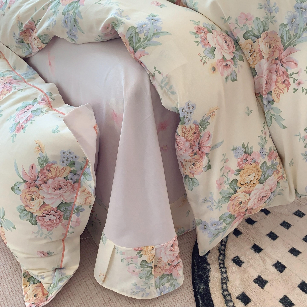 91家纺网 家纺一手货源 找家纺 莱豫家纺 2025新款全棉纯棉四件套 花语