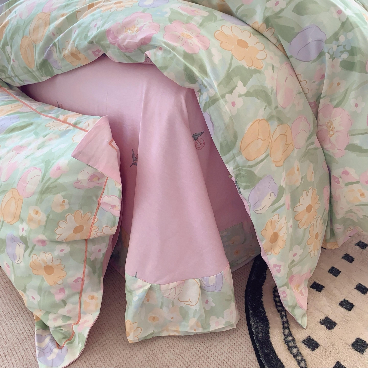 91家纺网 家纺一手货源 找家纺 莱豫家纺 2025新款全棉纯棉四件套 秘境花园