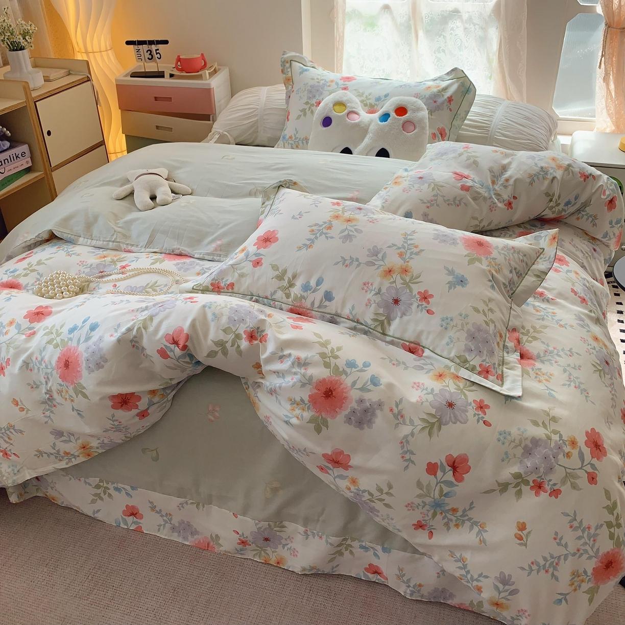 91家纺网 家纺一手货源 找家纺 莱豫家纺 2025新款全棉纯棉四件套 迦蓝