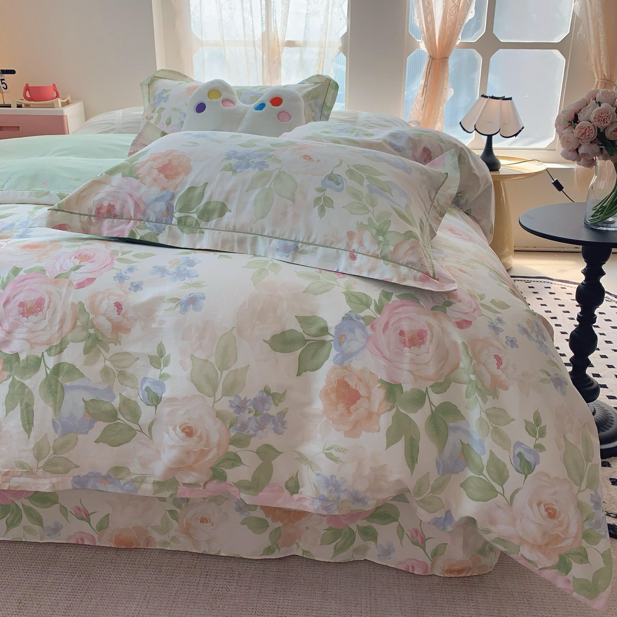 91家纺网 家纺一手货源 找家纺 莱豫家纺 2025新款全棉纯棉四件套 花香怡人