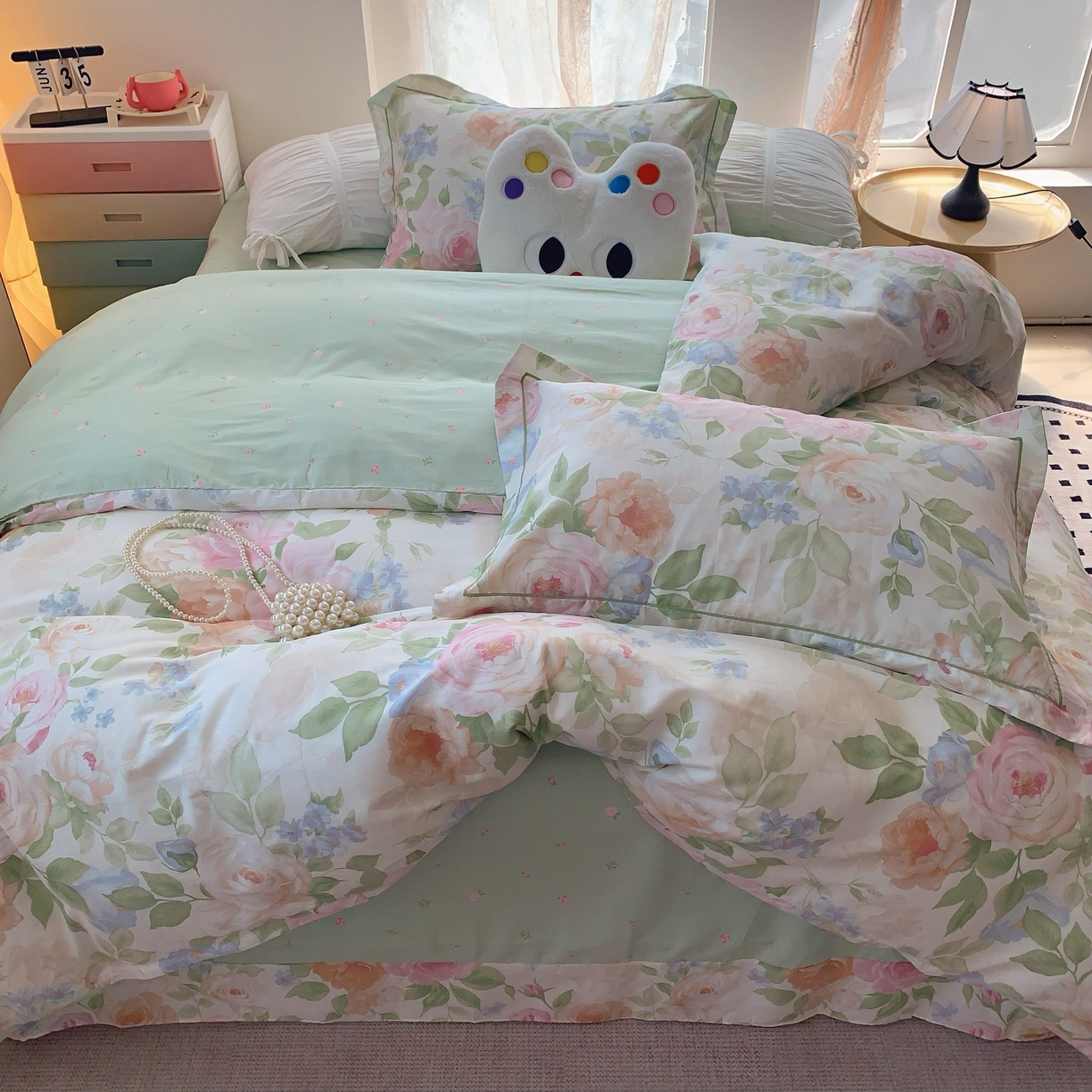 91家纺网 家纺一手货源 找家纺 莱豫家纺 2025新款全棉纯棉四件套 花香怡人