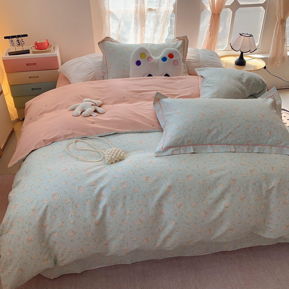 91家纺网 家纺一手货源 找家纺 莱豫家纺 2025新款全棉纯棉四件套 梦醒花间