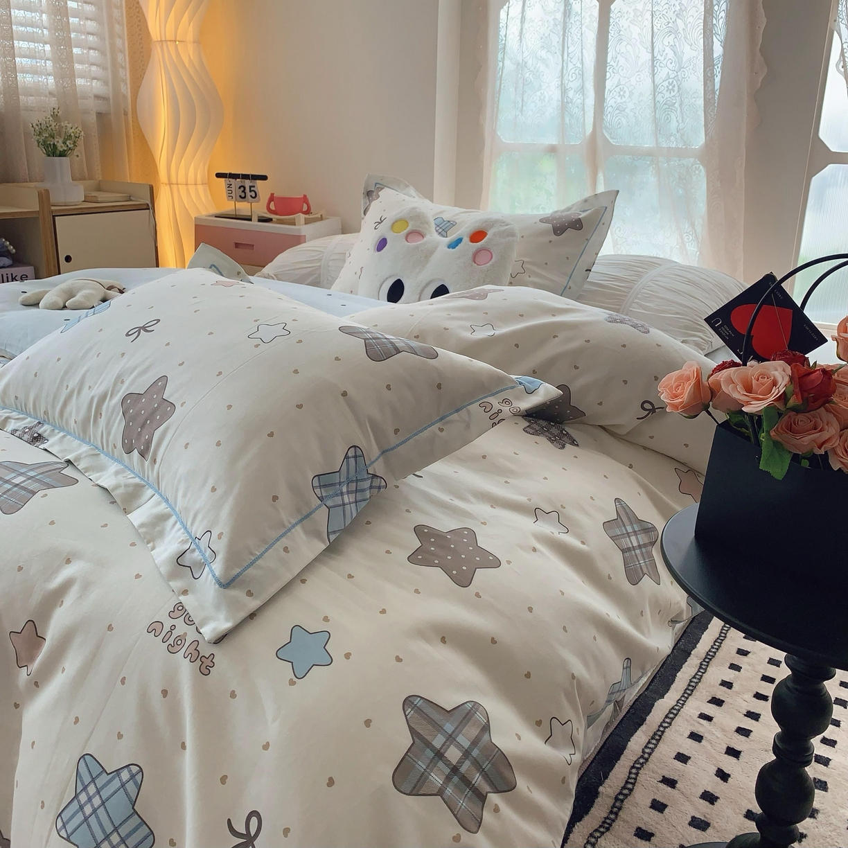 91家纺网 家纺一手货源 找家纺 莱豫家纺 2025新款全棉纯棉四件套 星语心愿