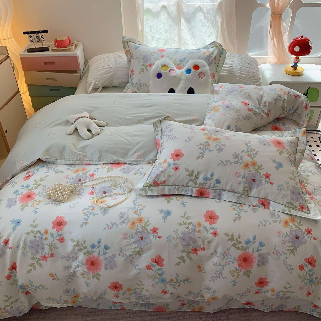 91家纺网 家纺一手货源 找家纺 莱豫家纺 2025新款全棉纯棉四件套 迦蓝