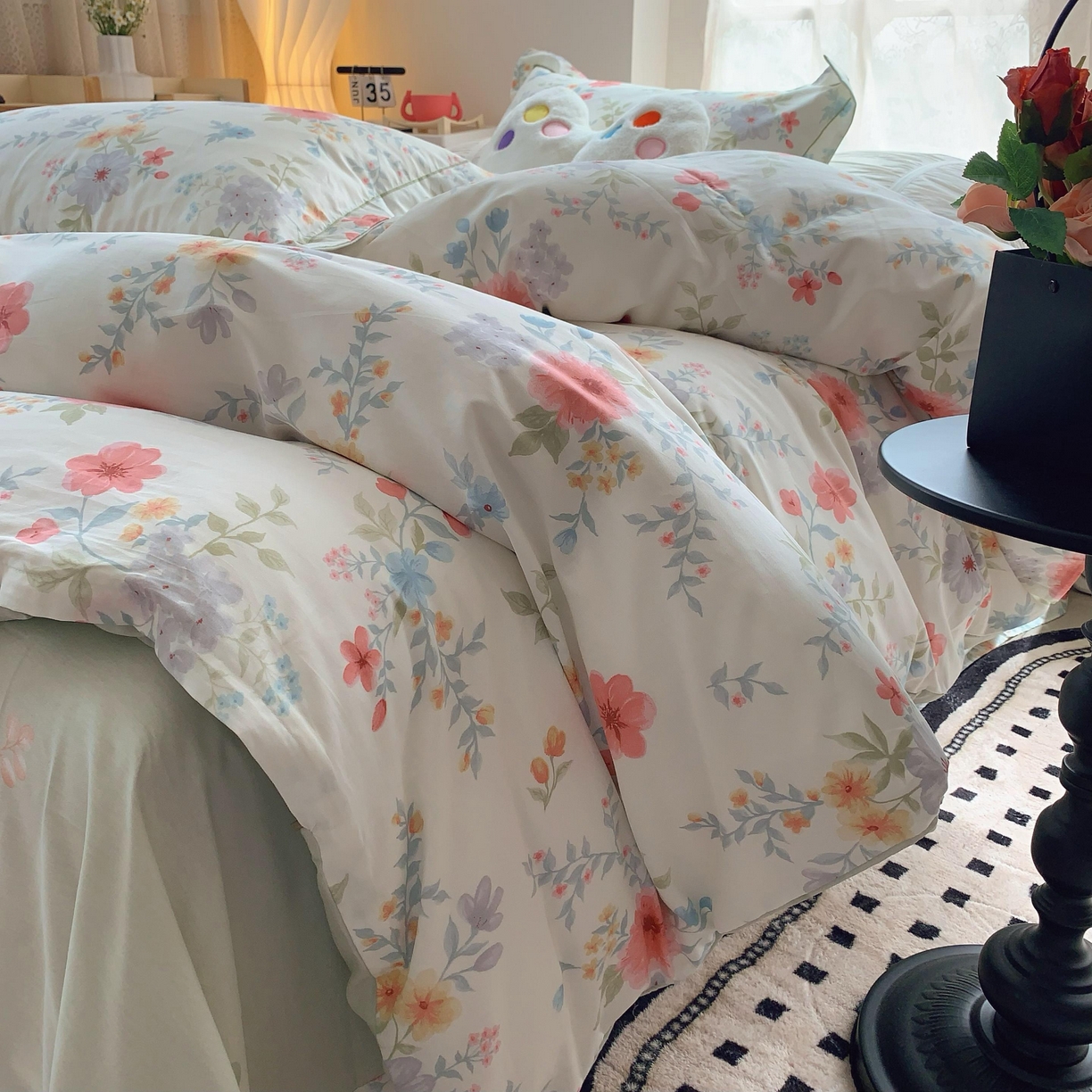 91家纺网 家纺一手货源 找家纺 莱豫家纺 2025新款全棉纯棉四件套 迦蓝