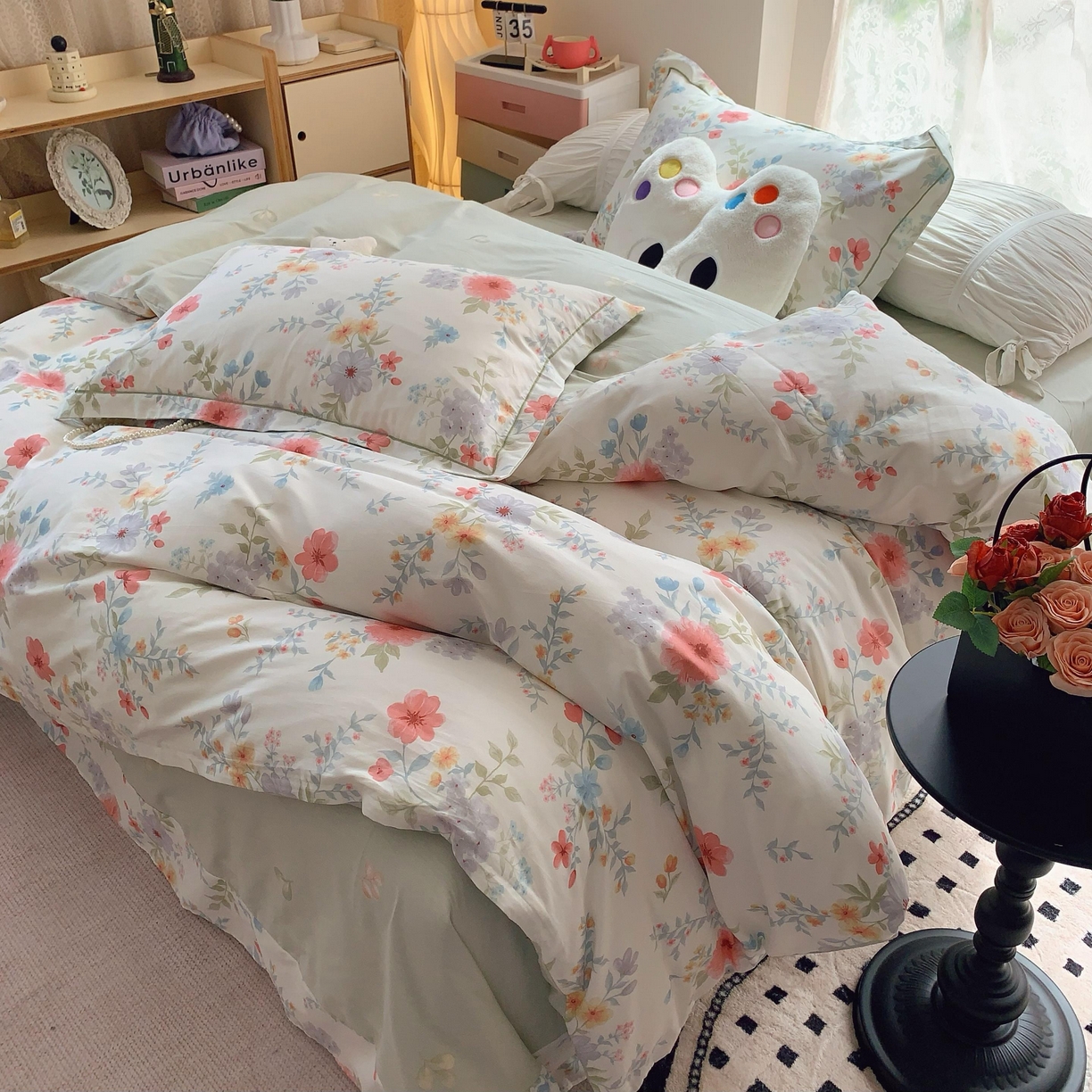 91家纺网 家纺一手货源 找家纺 莱豫家纺 2025新款全棉纯棉四件套 迦蓝