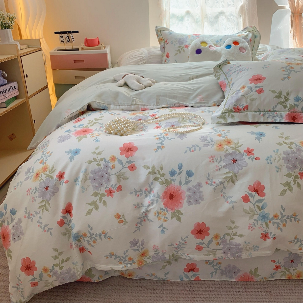 91家纺网 家纺一手货源 找家纺 莱豫家纺 2025新款全棉纯棉四件套 迦蓝