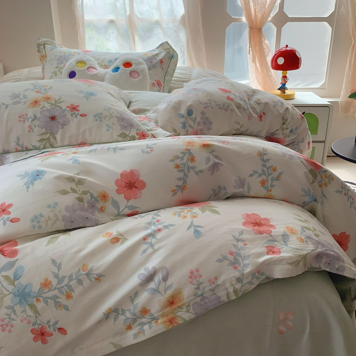 91家纺网 家纺一手货源 找家纺 莱豫家纺 2025新款全棉纯棉四件套 迦蓝