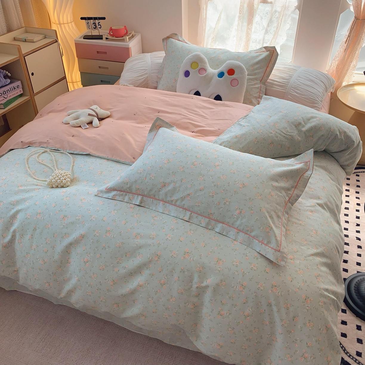 91家纺网 家纺一手货源 找家纺 莱豫家纺 2025新款全棉纯棉四件套 梦醒花间