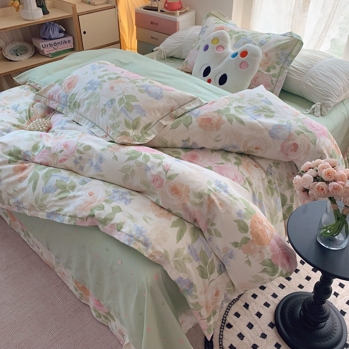 91家纺网 家纺一手货源 找家纺 莱豫家纺 2025新款全棉纯棉四件套 花香怡人