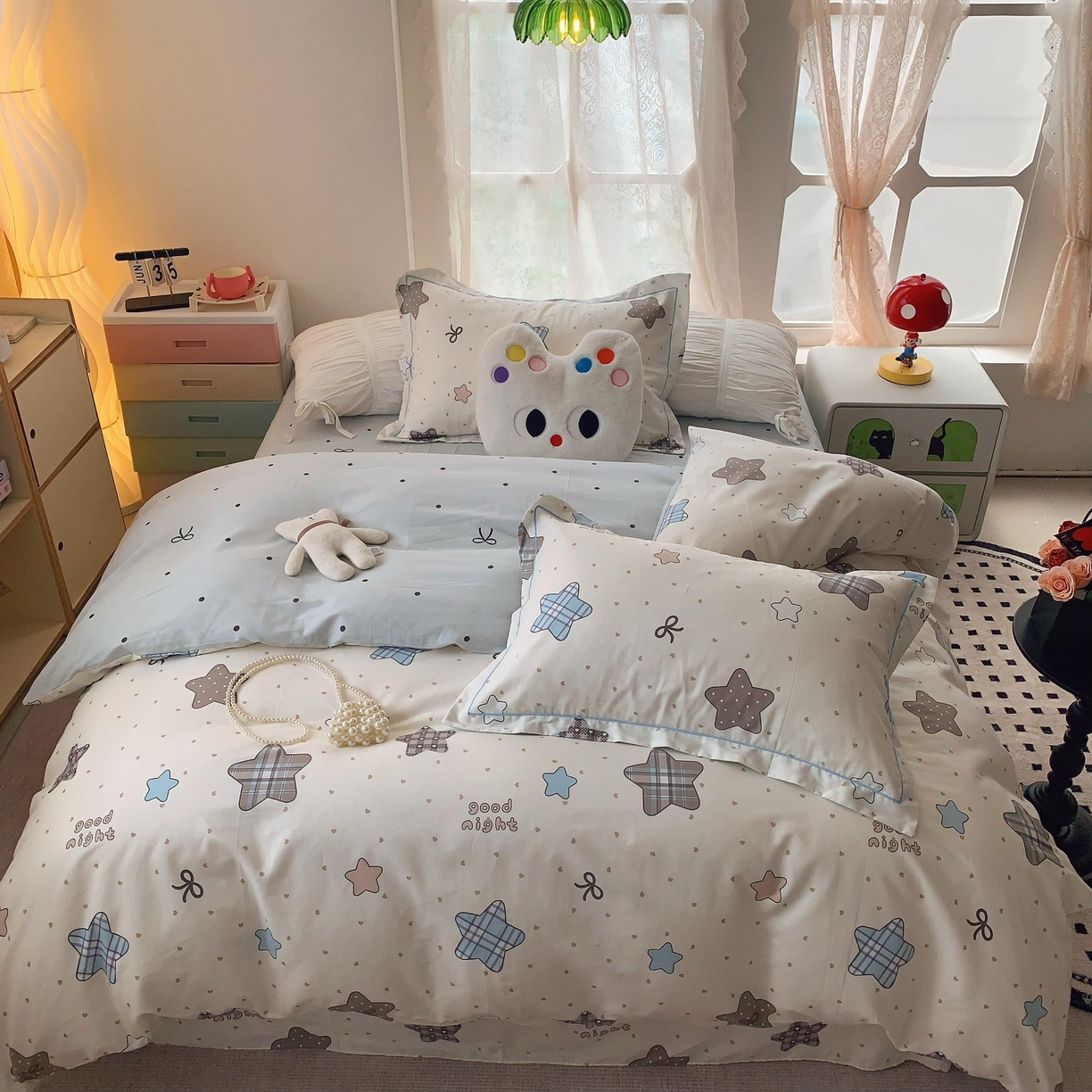 91家纺网 家纺一手货源 找家纺 莱豫家纺 2025新款全棉纯棉四件套 星语心愿