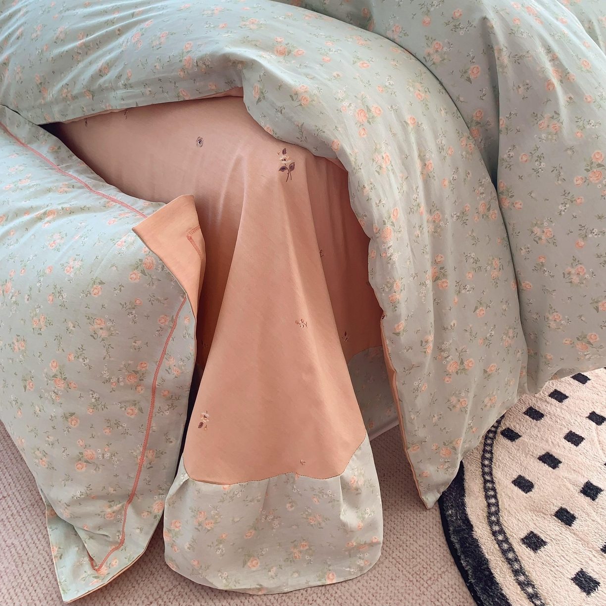 91家纺网 家纺一手货源 找家纺 莱豫家纺 2025新款全棉纯棉四件套 梦醒花间