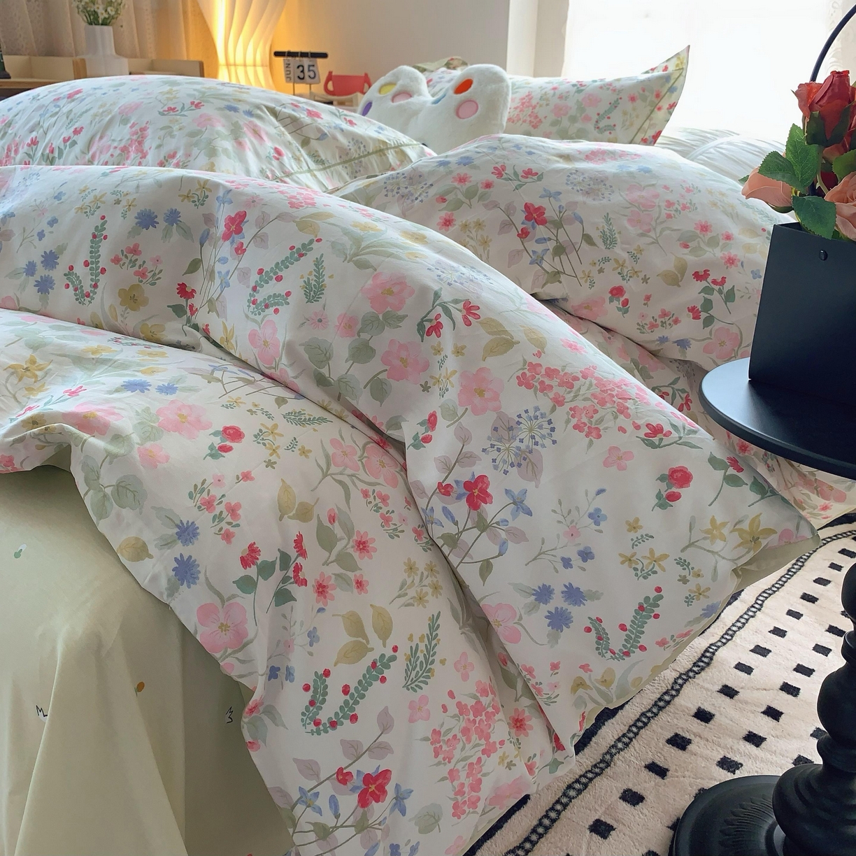 91家纺网 家纺一手货源 找家纺 莱豫家纺 2025新款全棉纯棉四件套 花香