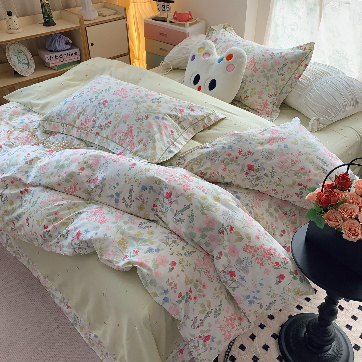 91家纺网 家纺一手货源 找家纺 莱豫家纺 2025新款全棉纯棉四件套 花香