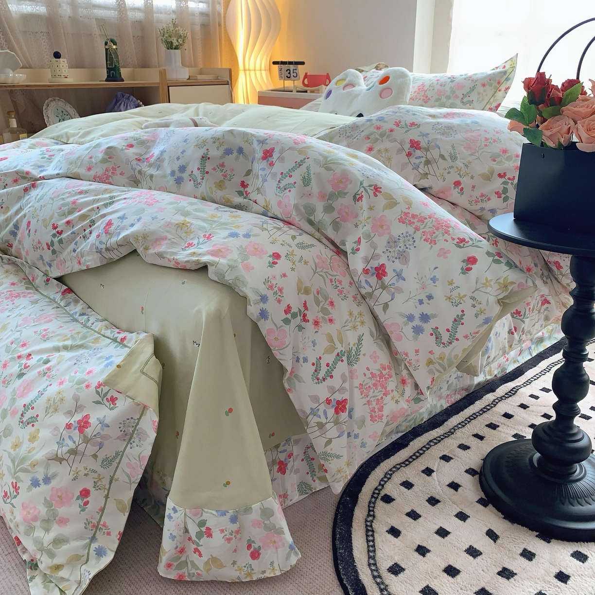 91家纺网 家纺一手货源 找家纺 莱豫家纺 2025新款全棉纯棉四件套 花香