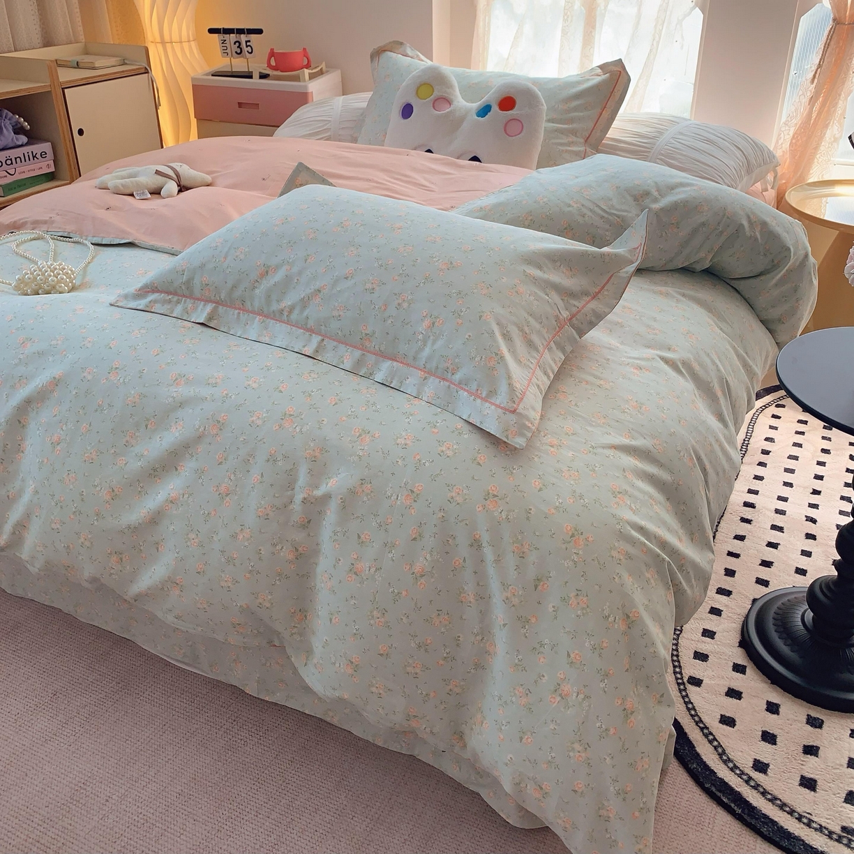 91家纺网 家纺一手货源 找家纺 莱豫家纺 2025新款全棉纯棉四件套 梦醒花间