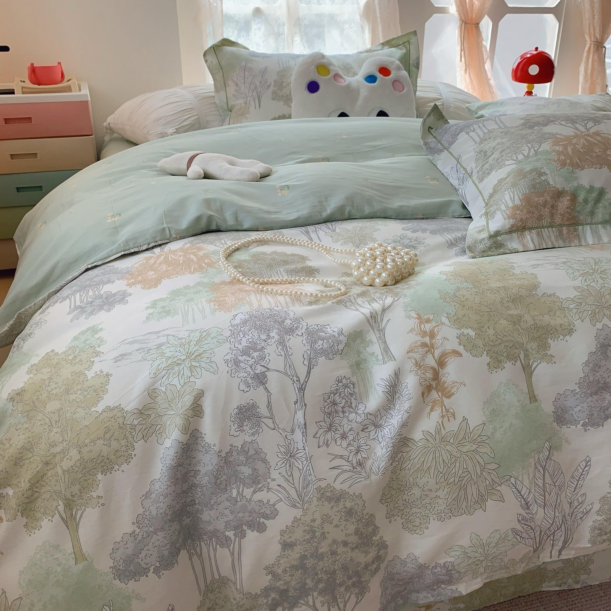 91家纺网 家纺一手货源 找家纺 莱豫家纺 2025新款全棉纯棉四件套 琉璃梦境