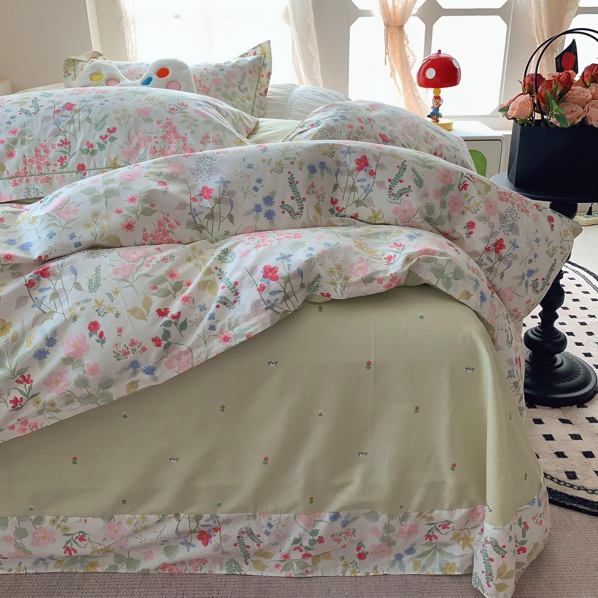 91家纺网 家纺一手货源 找家纺 莱豫家纺 2025新款全棉纯棉四件套 花香