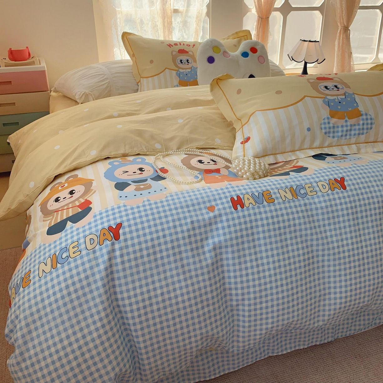 91家纺网 家纺一手货源 找家纺 莱豫家纺 2025新款全棉纯棉四件套 布布宝贝