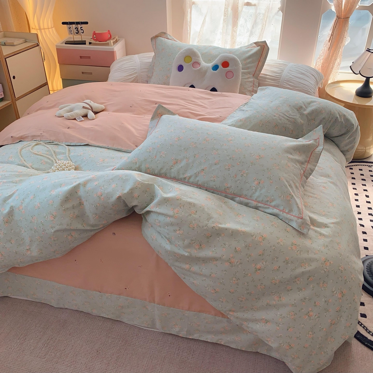 91家纺网 家纺一手货源 找家纺 莱豫家纺 2025新款全棉纯棉四件套 梦醒花间