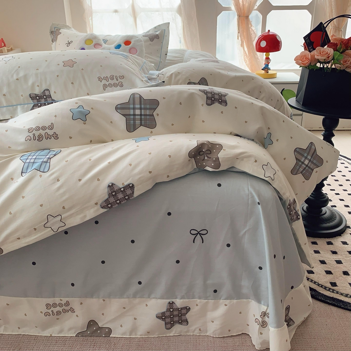 91家纺网 家纺一手货源 找家纺 莱豫家纺 2025新款全棉纯棉四件套 星语心愿