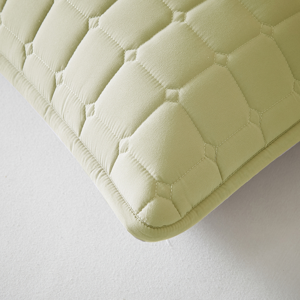 91家纺网 家纺一手货源 找家纺 缦吉 2025款A类母婴级大豆夹棉单枕套 绿色