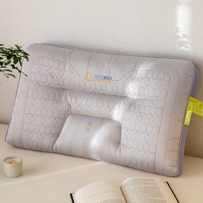 91家纺网 家纺一手货源 找家纺 鼎晟纺 2025新款颈养360乳胶片护颈枕成人枕头学生枕芯 颈氧360-高级灰