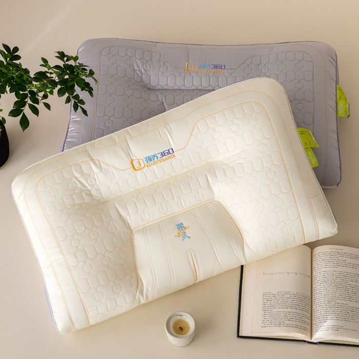 91家纺网 家纺一手货源 找家纺 鼎晟纺 2025新款颈养360乳胶片护颈枕成人枕头学生枕芯 颈氧360-象牙白