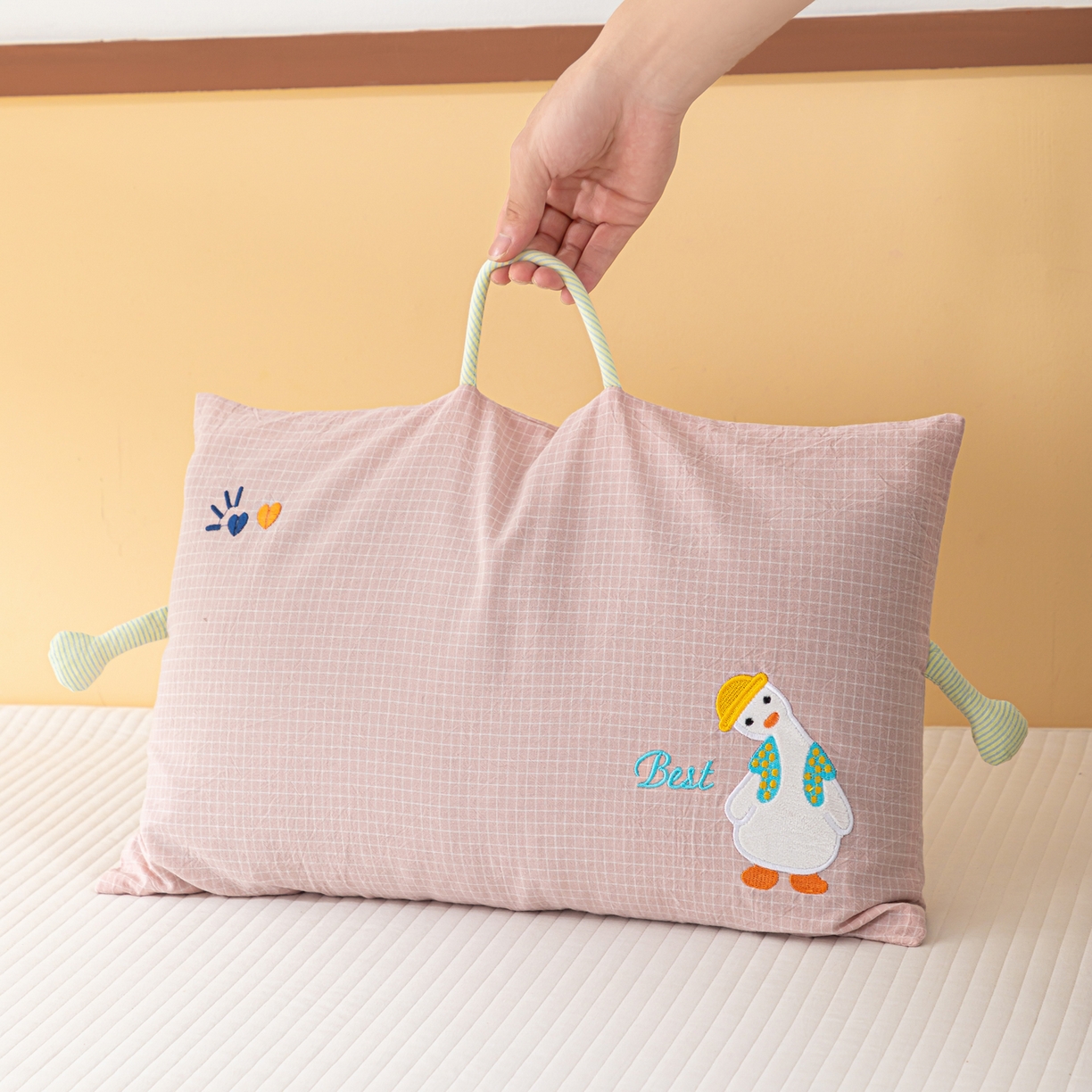 91家纺网 家纺一手货源 找家纺 （总）织布人 2025新款荞麦枕全棉纯棉卡通婴幼儿童荞麦枕头学生枕开学季宿舍枕头枕芯