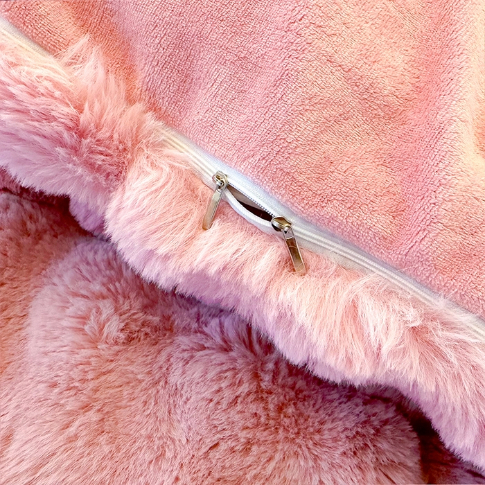 91家纺网 家纺一手货源 找家纺 赢盛家纺 2025新款亲肤舒适纯色泡泡兔兔绒加厚牛奶绒床单款三件套四件套 粉色