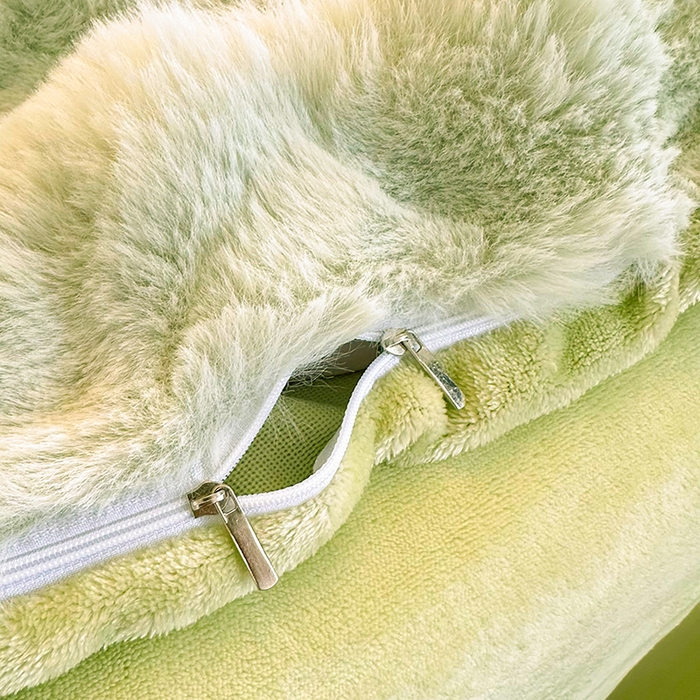 91家纺网 家纺一手货源 找家纺 赢盛家纺 2025新款亲肤舒适纯色泡泡兔兔绒加厚牛奶绒床单款三件套四件套 绿色