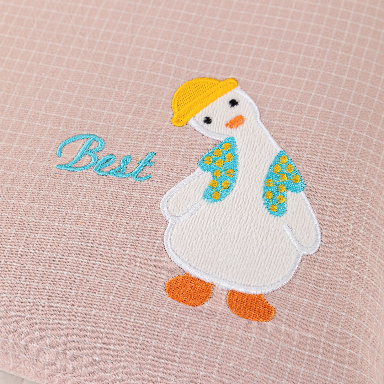 91家纺网 家纺一手货源 找家纺 织布人 2025新款荞麦枕全棉纯棉卡通婴幼儿童荞麦枕头学生枕开学季宿舍枕头枕芯 全棉手提荞麦枕-你好呀 30x50cm/只