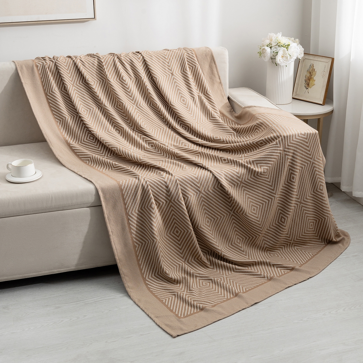 91家纺网 家纺一手货源 找家纺 （总）肖恩毯业 2025新款鹿毛绒针织毛毯航空毯空调毯