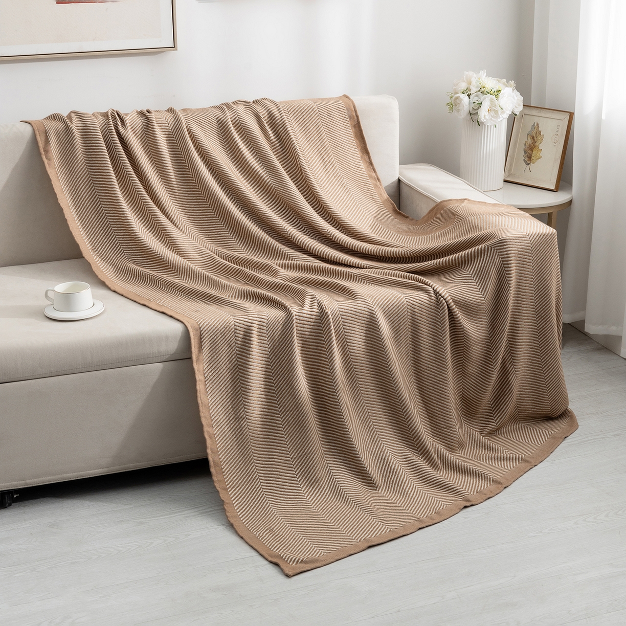 91家纺网 家纺一手货源 找家纺 （总）肖恩毯业 2025新款鹿毛绒针织毛毯航空毯空调毯