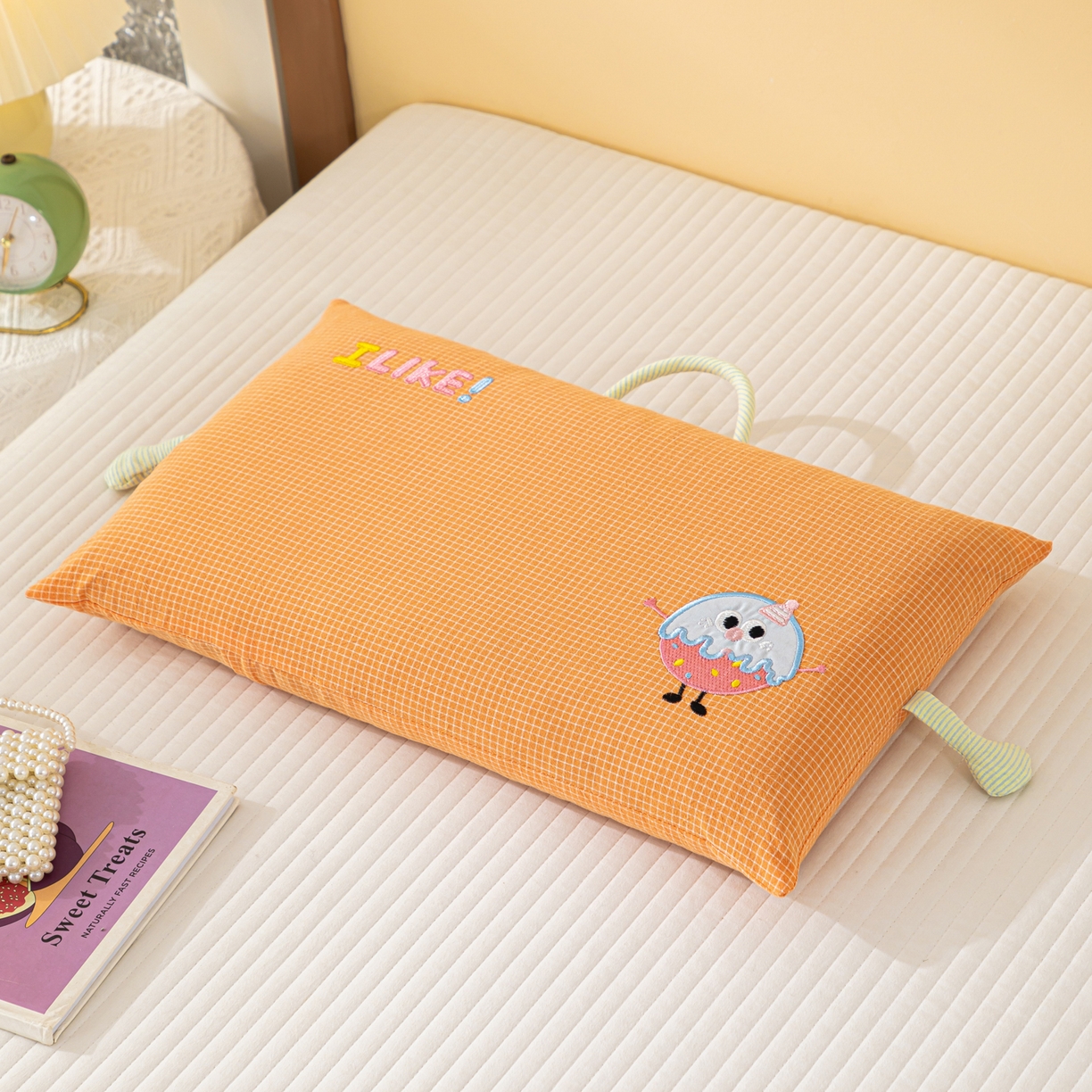 91家纺网 家纺一手货源 找家纺 织布人 2025新款荞麦枕全棉纯棉卡通婴幼儿童荞麦枕头学生枕开学季宿舍枕头枕芯 全棉手提荞麦枕-小鸡唱歌 30x50cm/只