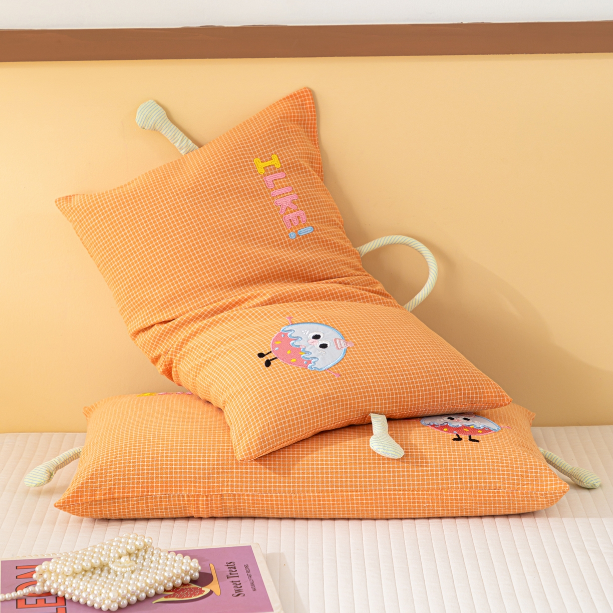 91家纺网 家纺一手货源 找家纺 织布人 2025新款荞麦枕全棉纯棉卡通婴幼儿童荞麦枕头学生枕开学季宿舍枕头枕芯 全棉手提荞麦枕-小鸡唱歌 30x50cm/只