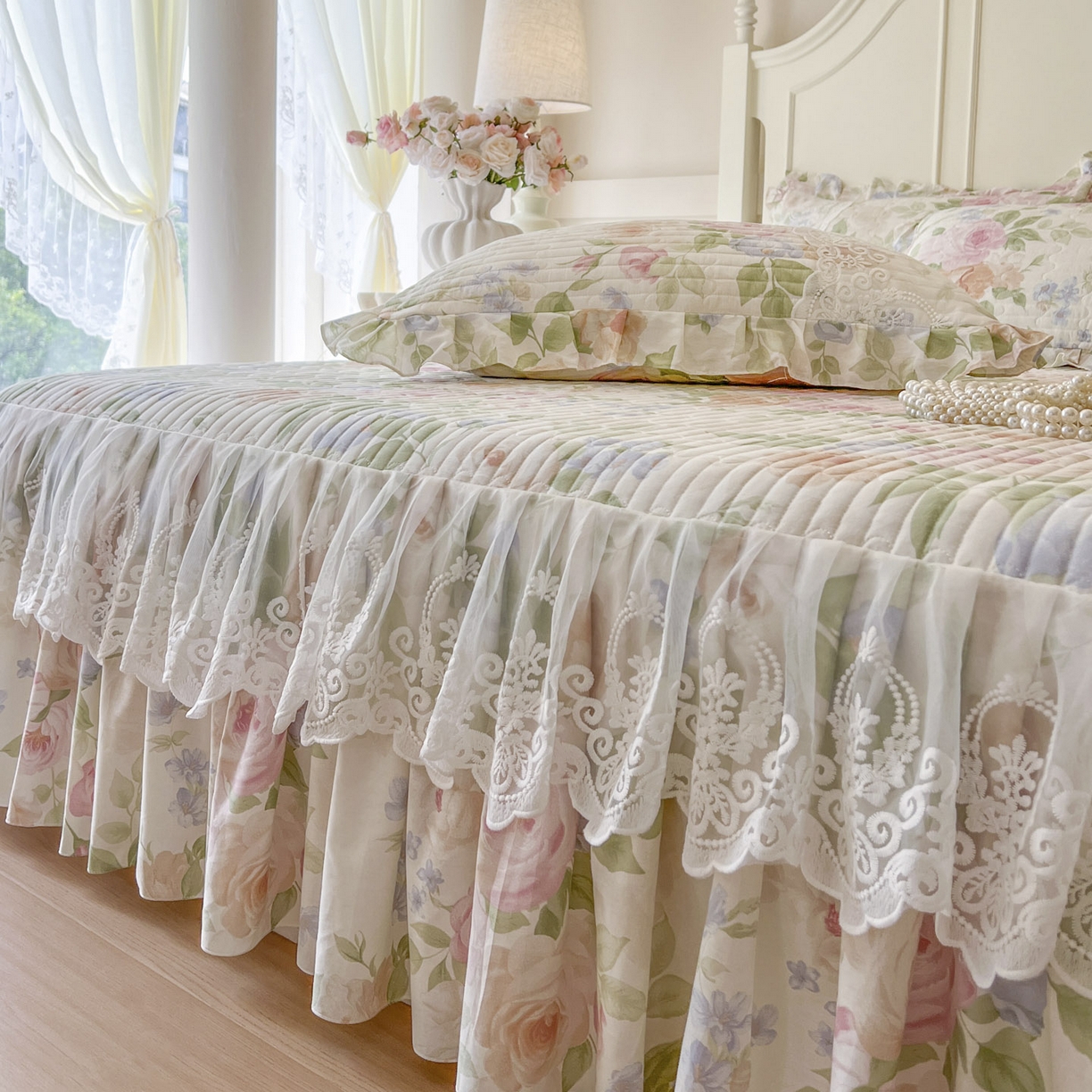 91家纺网 家纺一手货源 找家纺 （总）恋尚2025新款全棉纯棉印花床裙四件套  床裙控价135起！四件套控价260元起！