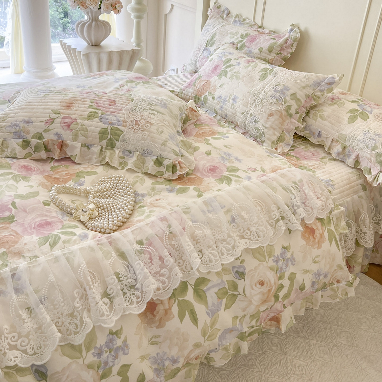 91家纺网 家纺一手货源 找家纺 （总）恋尚2025新款全棉纯棉印花床裙四件套  床裙控价135起！四件套控价260元起！