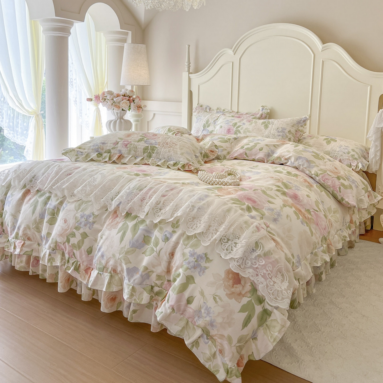 91家纺网 家纺一手货源 找家纺 （总）恋尚2025新款全棉纯棉印花床裙四件套  床裙控价135起！四件套控价260元起！