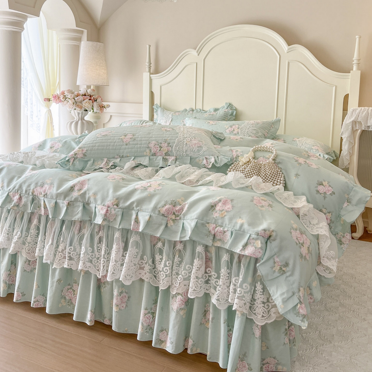 恋尚2025新款全棉纯棉印花床裙四件套  床裙控价135起！四件套控价260元起！ 花溢满枝