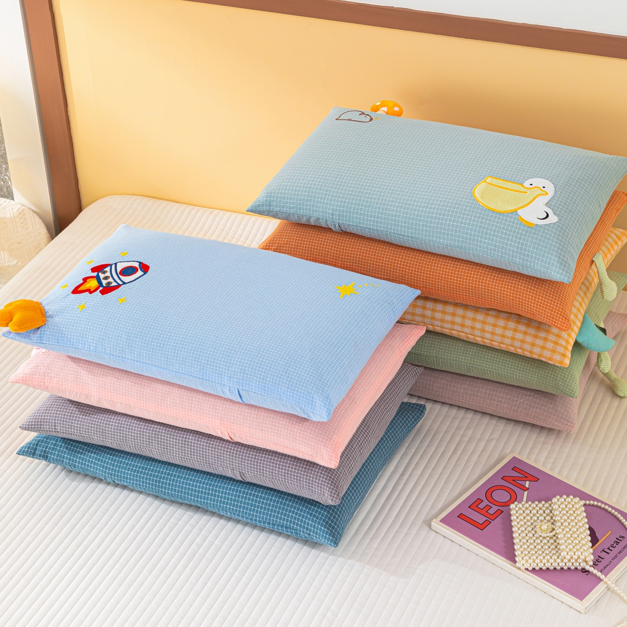 91家纺网 家纺一手货源 找家纺 （总）织布人 2025新款枕芯全棉纯棉手提袋卡通婴幼儿童枕头学生枕开学季宿舍枕头枕芯