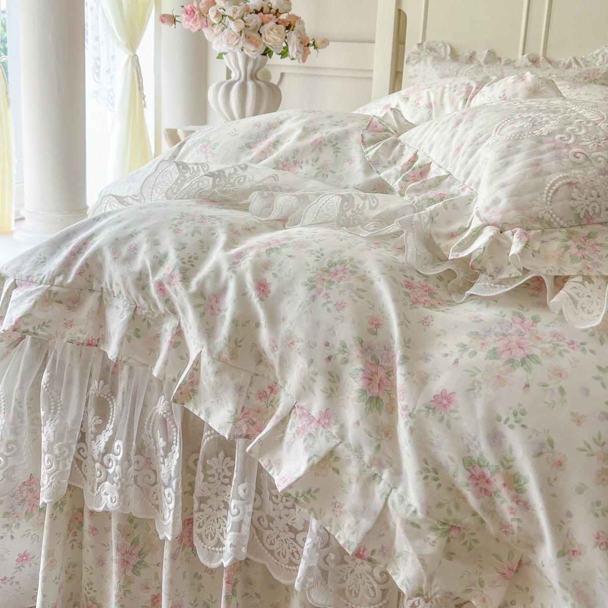 91家纺网 家纺一手货源 找家纺 （总）恋尚2025新款全棉纯棉印花床裙单床裙床裙单品床裙控价135起！四件套控价260元起！