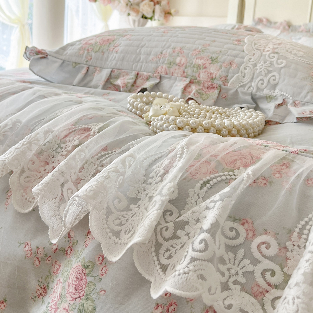 91家纺网 家纺一手货源 找家纺 恋尚2025新款全棉纯棉印花床裙单床裙床裙单品床裙控价135起！四件套控价260元起！ 欧风花影