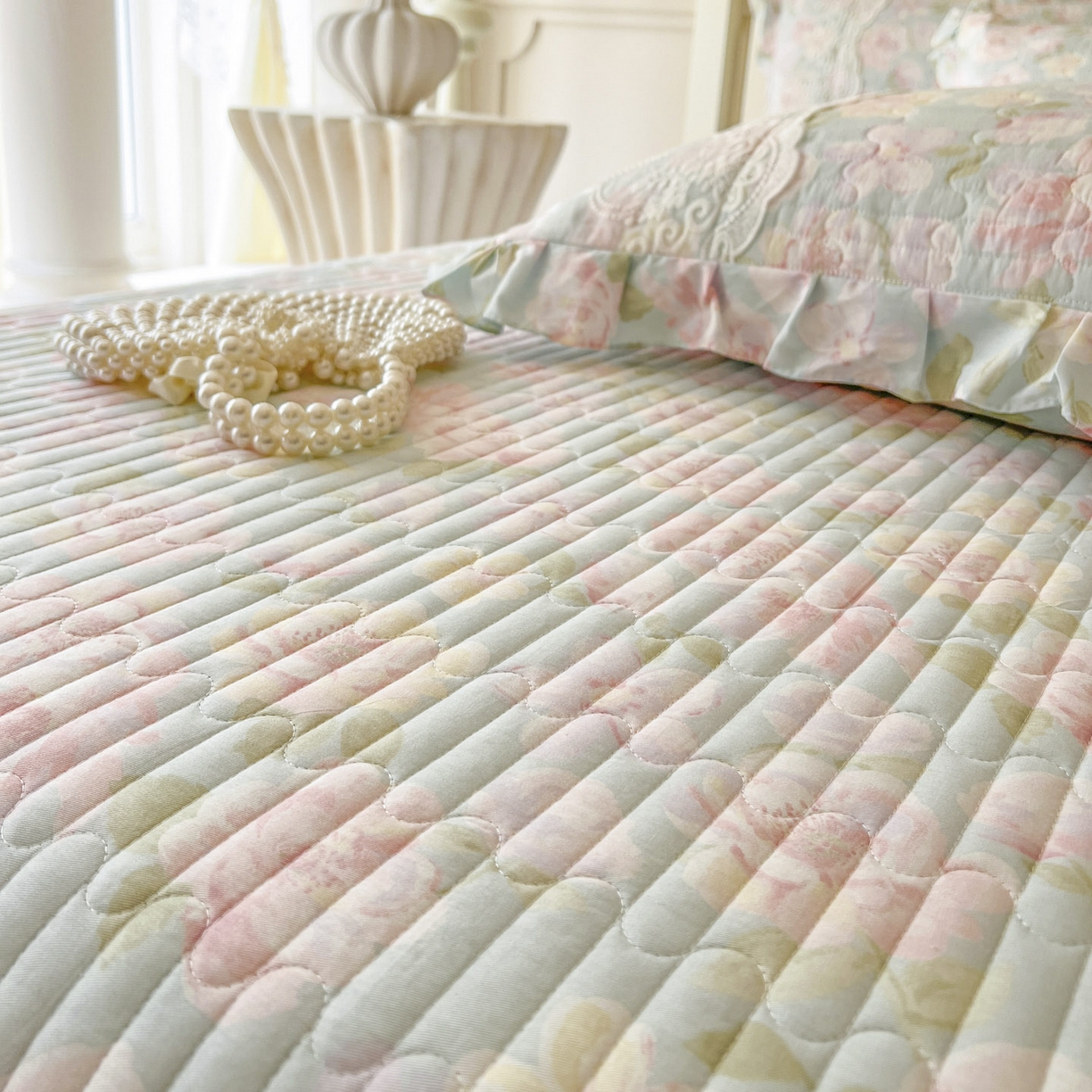 91家纺网 家纺一手货源 找家纺 恋尚2025新款全棉纯棉印花床裙单床裙床裙单品床裙控价135起！四件套控价260元起！ 梦蔓花姿