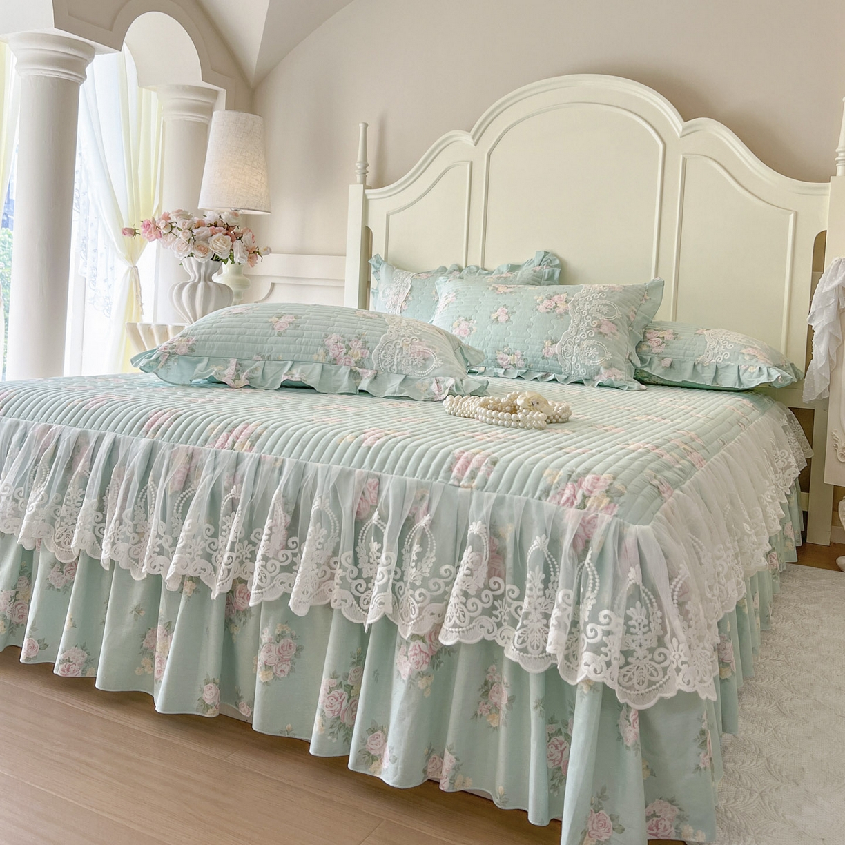 恋尚2025新款全棉纯棉印花床裙单床裙床裙单品床裙控价135起！四件套控价260元起！ 花溢满枝