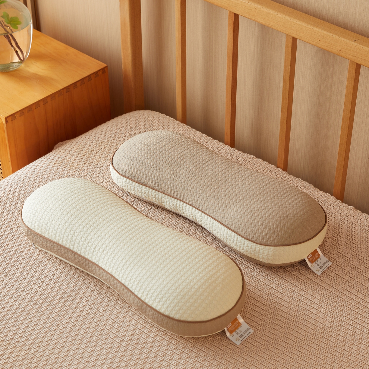 91家纺网 家纺一手货源 找家纺 缦吉 2025款邦邦荞麦枕芯（升级立体） 咖色（52*18cm）