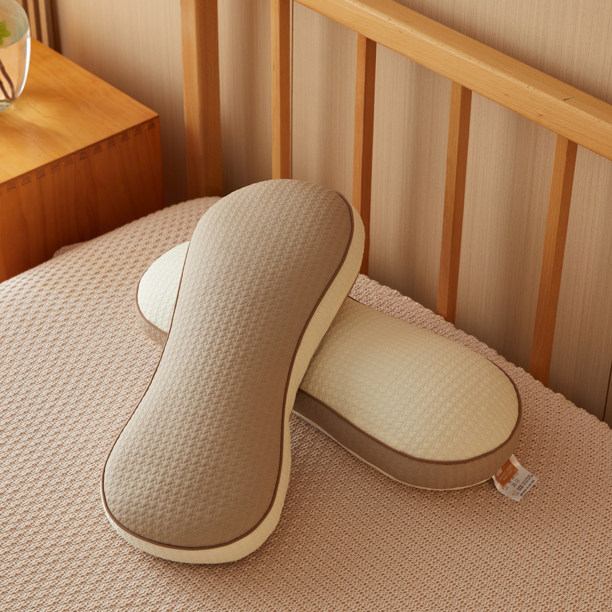 91家纺网 家纺一手货源 找家纺 缦吉 2025款邦邦荞麦枕芯（升级立体） 咖色（52*18cm）